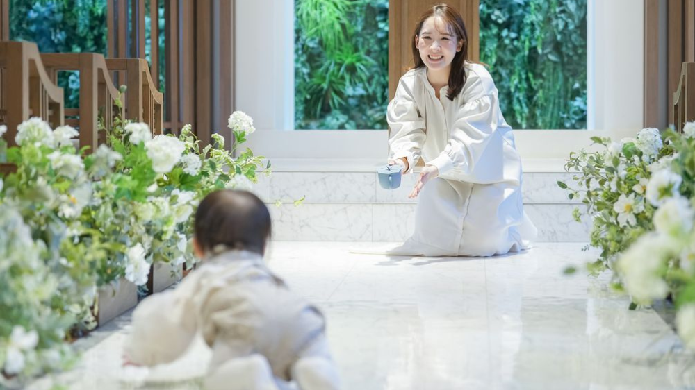 1歳バースデーフォトを安く撮る方法｜FunFenFantハイハイレースの様子