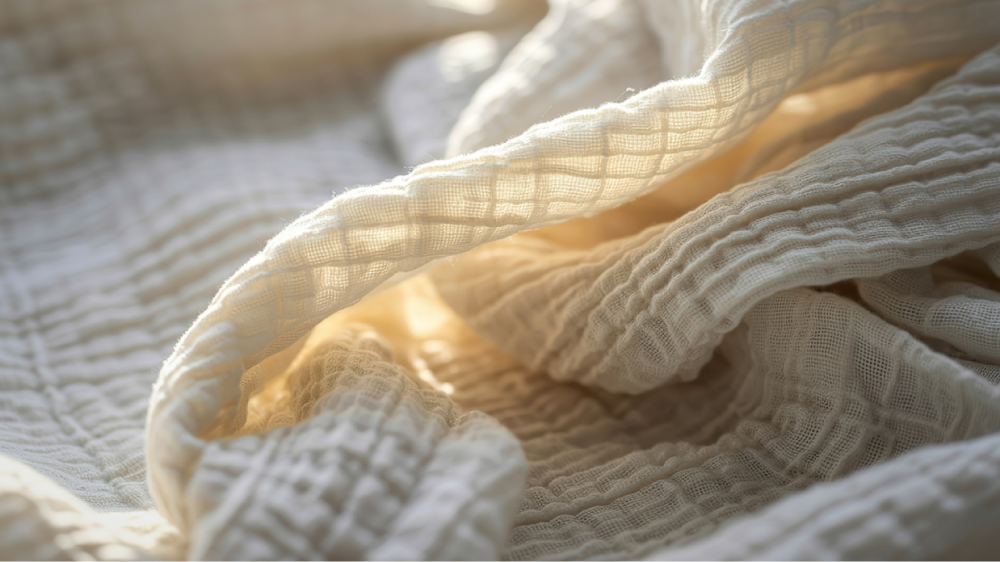 【0歳児の遊び完全ガイド】室内でできる遊び16選：絵の具・スズランテープ活用アイデア｜⑦ 布ひらひら遊び｜揺れる様子を見る