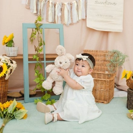 満面の笑みでゴール！歩き始めの娘も参加できるハイハイレース