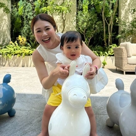 パパとの参加で息子も笑顔！家族の記念になる一枚を