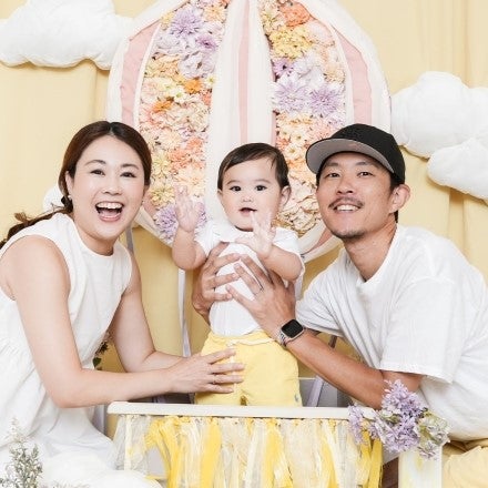 パパとの参加で息子も笑顔！家族の記念になる一枚を