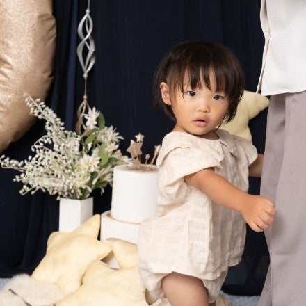 ご機嫌ななめな顔も思い出!オシャレなフォトブースで撮影