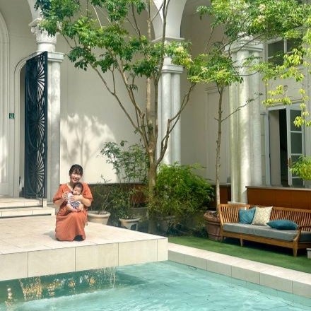 大好きな風でご機嫌に!4カ月でも楽しめるフォトブースでの撮影