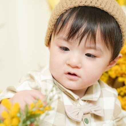 フォトブースは季節感たっぷり！親子のベストショット、次は夫も…